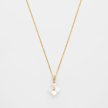 シェルフラワー リバーシブルネックレス