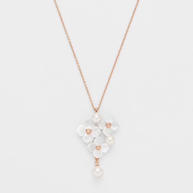 淡水パール シェルフラワー ネックレス