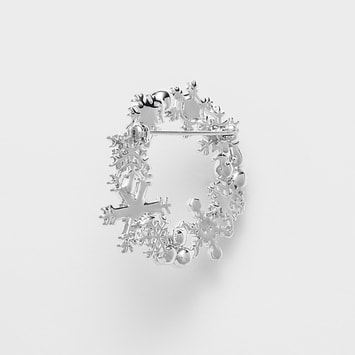 雪の結晶 リース ブローチ（VBMV3666__PF）｜ブローチ｜ヴァン