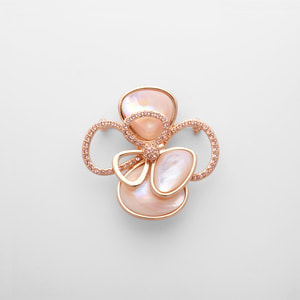 VENDOME BOUTIQUE✨️ VB 桜 ローズクォーツ ブローチ VBRV4187__RQ ローズクォーツ 桜 ブローチ｜ブローチ｜ヴァン