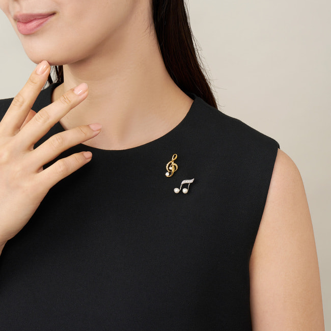 音符 ブローチ 2点セット