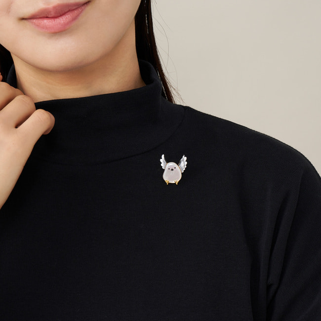 《STORY12月号掲載》【フェイラーコラボレーション】シマエナガ ブローチ・ポーチセット