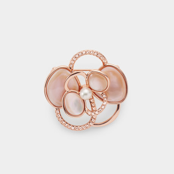 シェル カメリア ブローチ