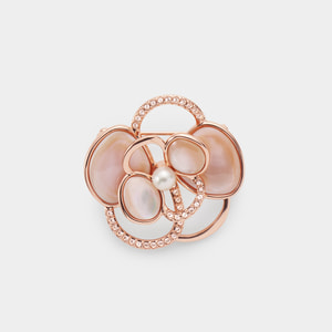 シェル カメリア ブローチ