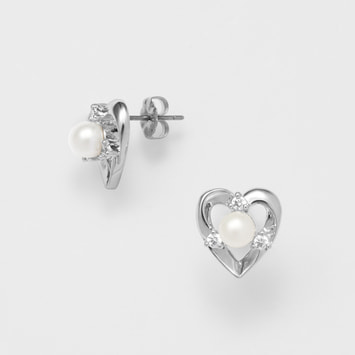 淡水パール ハート ピアス