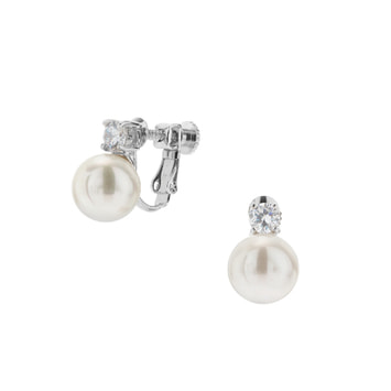 貝パール キュービックジルコニア イヤリング