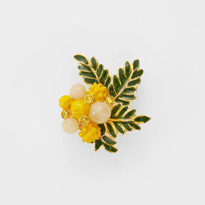 ミモザ ブローチ・ノリタケ ボンボニエールセット