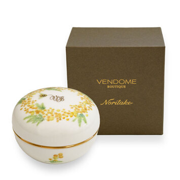 ミモザ ブローチ・ノリタケ ボンボニエールセット