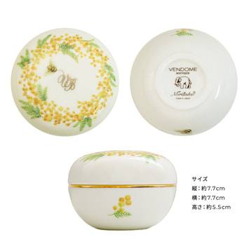 VBRD6156__Y2 ミモザ ブローチ・ノリタケ ボンボニエールセット