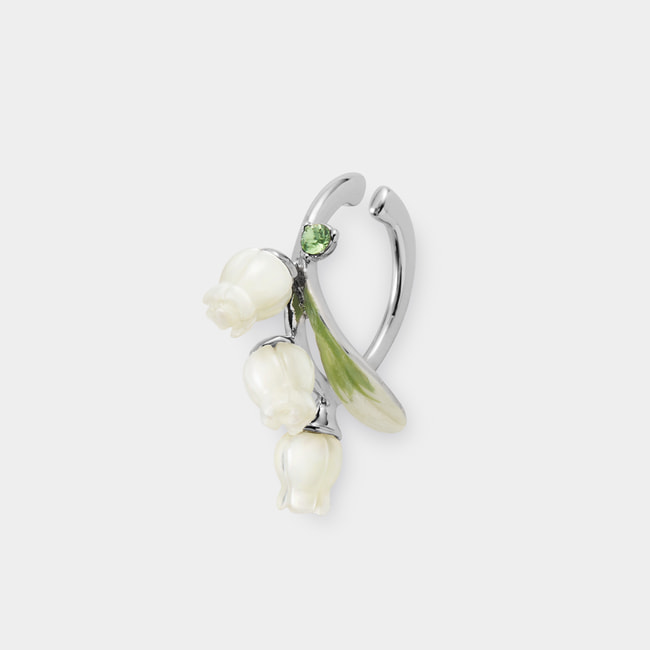 白蝶貝 すずらん イヤーカフ