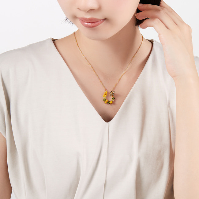 ミモザ&ミツバチ ネックレス