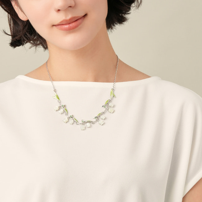 白蝶貝 すずらん ネックレス