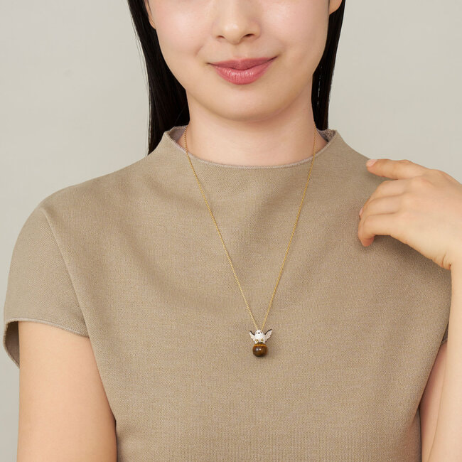 【フェイラーコラボレーション】シマエナガ ネックレス・ハンカチセット