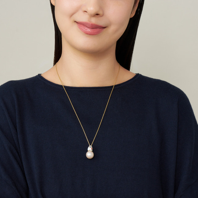 【フェイラーコラボレーション】シマエナガ ネックレス・ハンカチセット