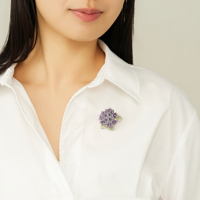 紫陽花 ブローチ