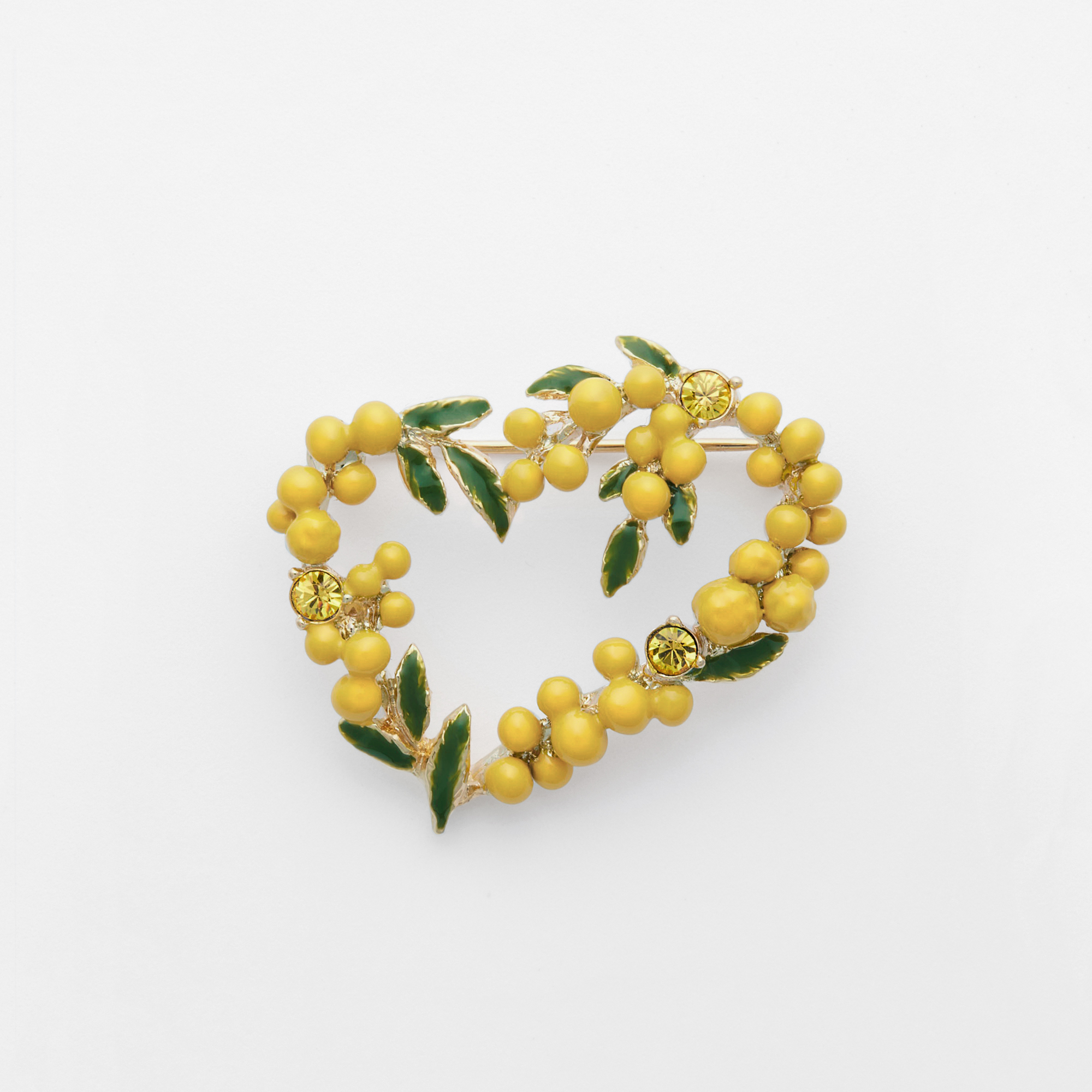 VBRV4226__Y3 ミモザ ハート ブローチ｜ブローチ｜クリスマス