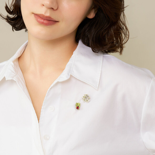 紫陽花 & てんとう虫 ブローチ2点セット