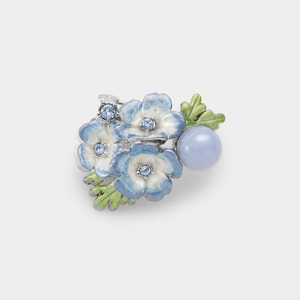 ブルーレースアゲート ネモフィラ ブローチ