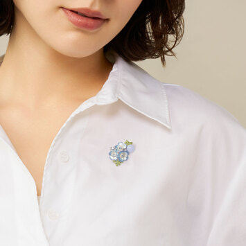 ブルーレースアゲート ネモフィラ ブローチ