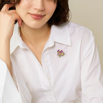 アメシスト パンジー ブローチ