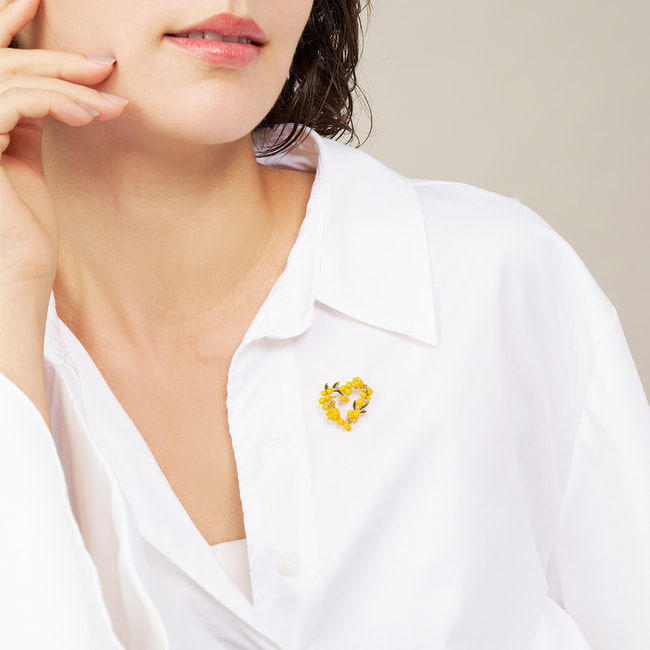 ミモザ ブローチ