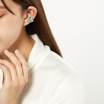 アマゾナイト フラワー イヤーカフ