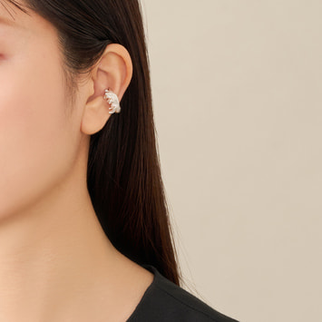 イヤーカフ　シルバー Silver Ear Cuff -Tsuchime 003- シルバー イヤーカフ – yuzen