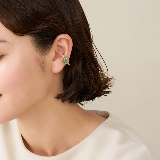 シェル カラーストーン イヤーカフ