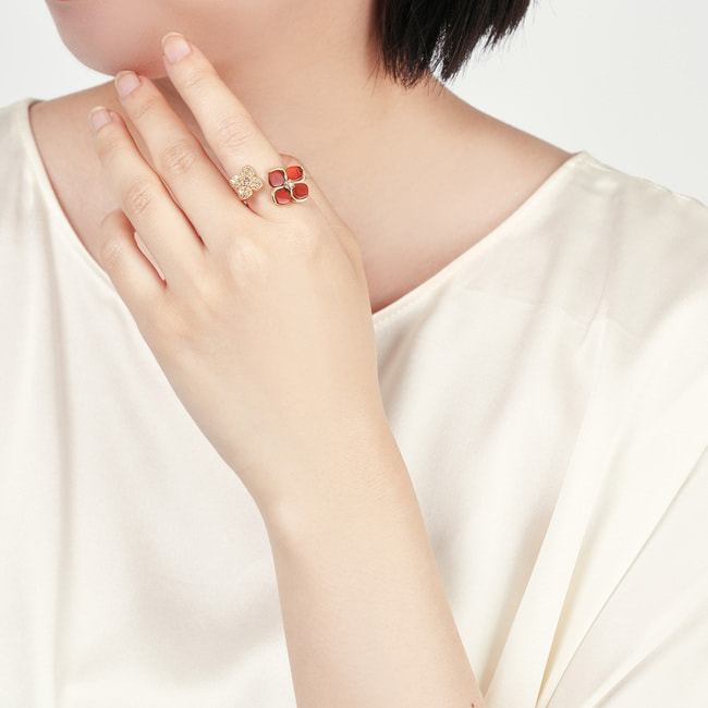 カーネリアン フラワー リング