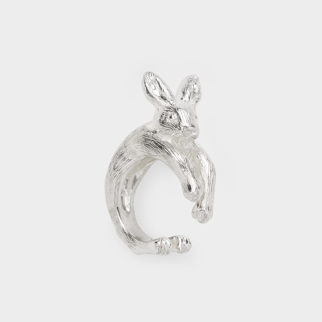 【旭山動物園応援企画】エゾユキウサギ イヤーカフ